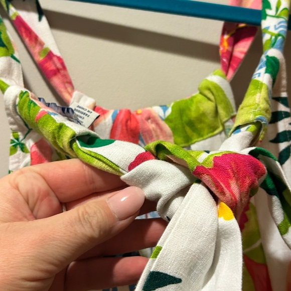 Tommy Bahama Women's Lava Linen Blend Halter Dress Floral Tropical Size M Beach - Picture 4 of 5